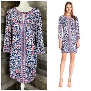 BCBGMAXAZRIA Calico Dress 3/4 Sleeves Floral Sz M